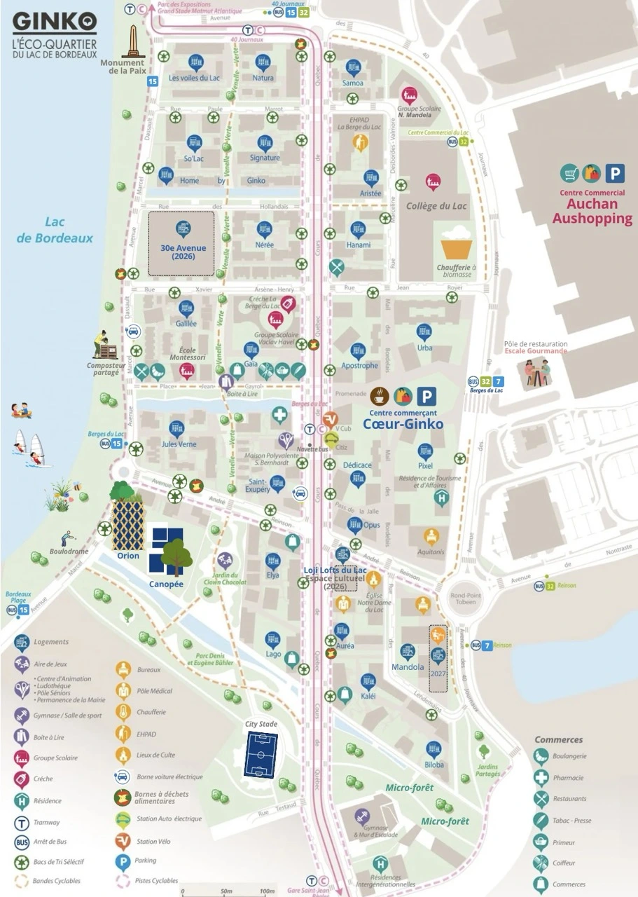 Plan de l'éco-quartier Ginko (Bordeaux)